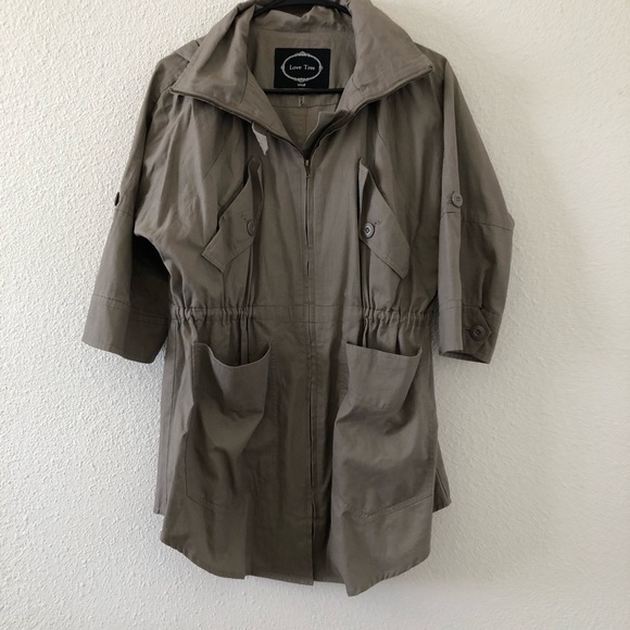 Love Tree Taupe color light weight Parker jacket size small - Picture 1 of 6